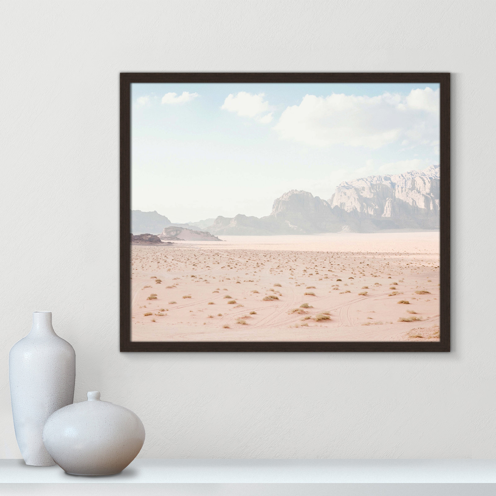 Tire Tracks by Leah Straatsma, 25.5" W x 21.5" H, Open Grain Walnut Framed
