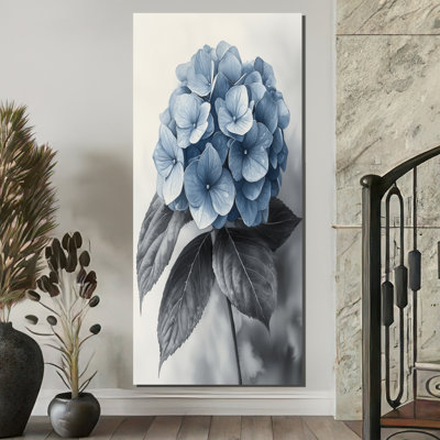 Hortensia dans un jardin monochrome I - hydrangées, art mural