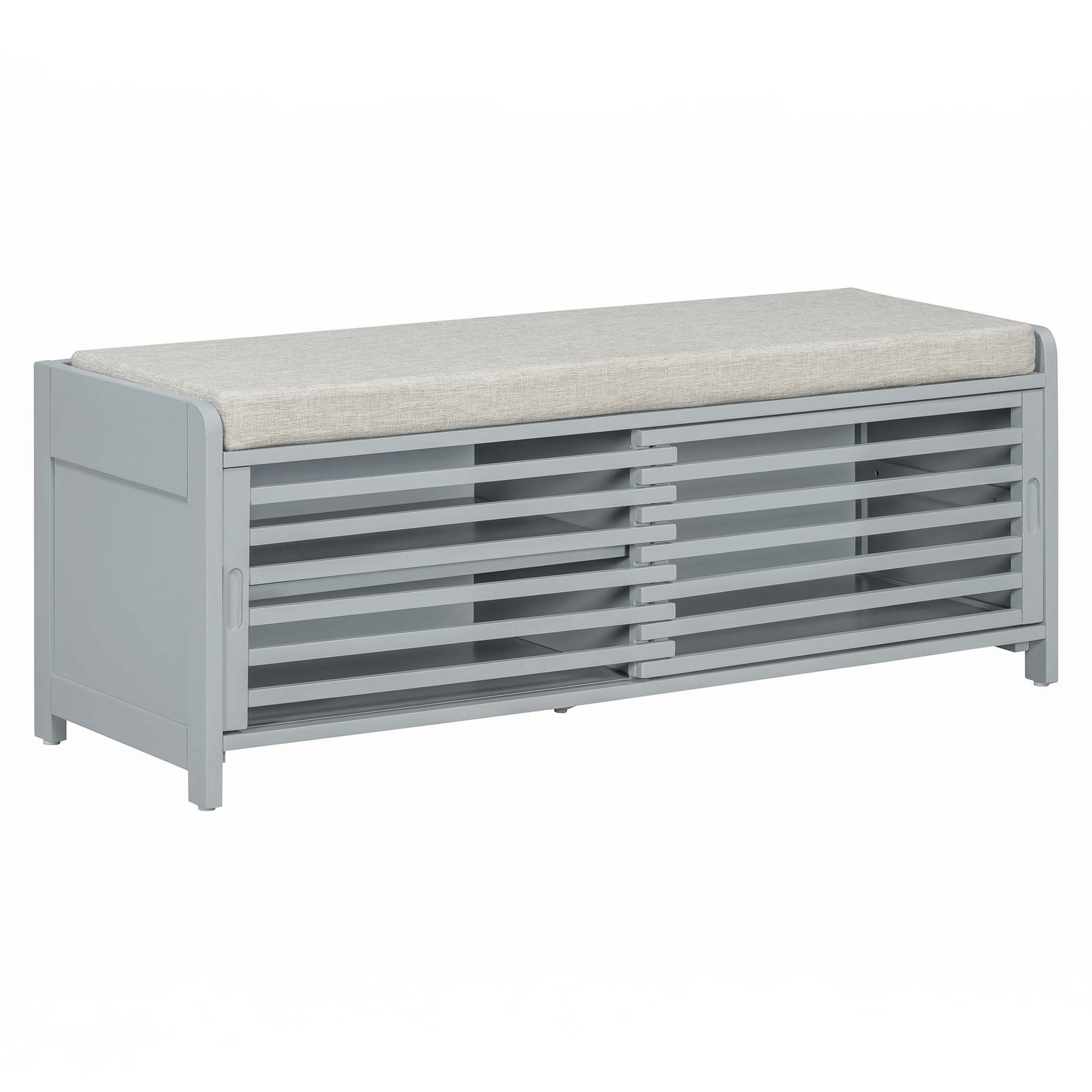 Alcott Hill® Distressed Shutter Storage Bench With Acacia Veneer | Wayfair
