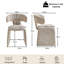 Nordic Style Upholstered Dining Chairs, Curved Back Linen Fabric Side Chairs With Integrated Legs, For Dining Room Kitchen-2109804716-2109773131
