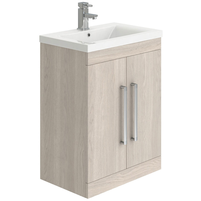 600 mm Freestanding Single Vanity, Light Elm