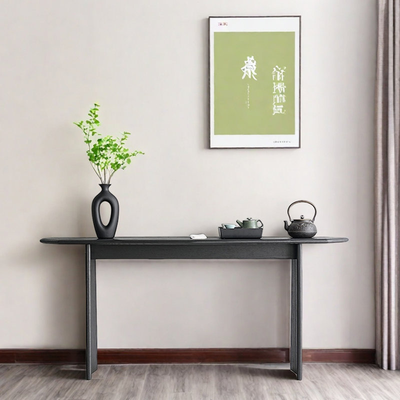 Table d'entrée en bois de frêne massif de style Wabi-Sabi, H 31,5 po x l 63 po x P 13,8 po