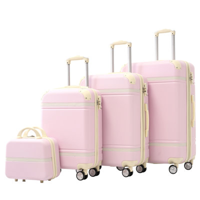 Hardshell Luggage Sets 4 Pieces 20"+24"+28" Luggages And Cosmetic Case Spinner Suitcase With Tsa Lock  Lightweight