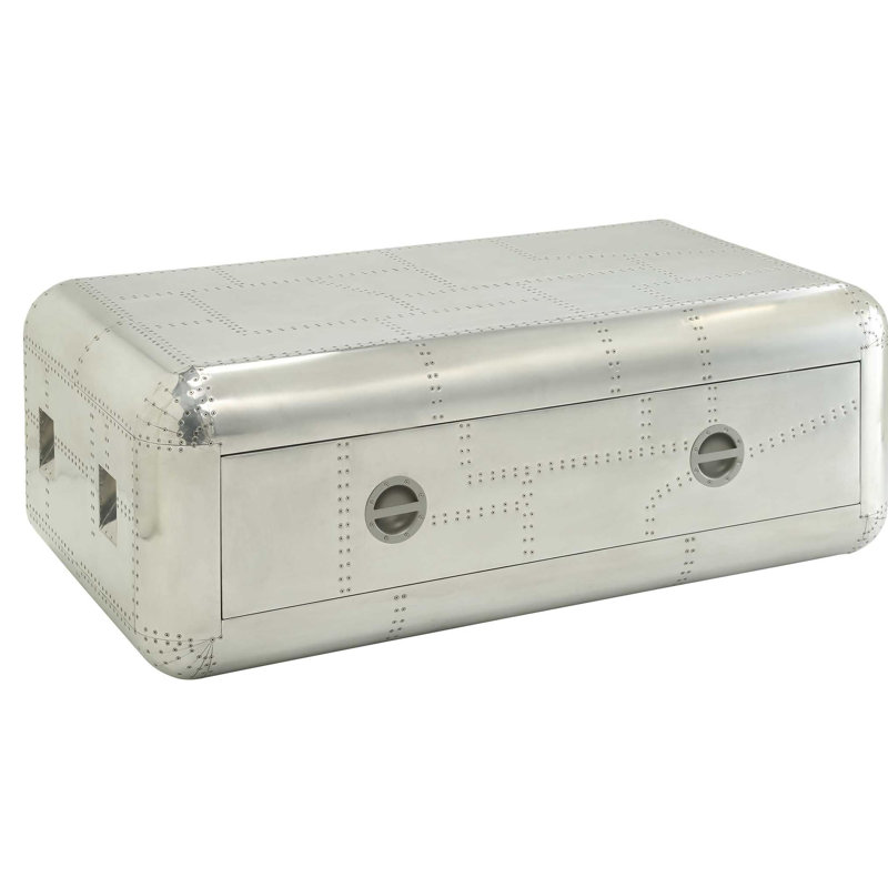 Roxana Coffee Table, 18.70" H x 53" L x 31" W, Silver