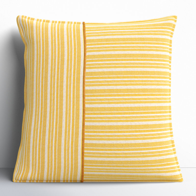 Berthe 100% Cotton Throw Pillow (Poly Filled), Yellow