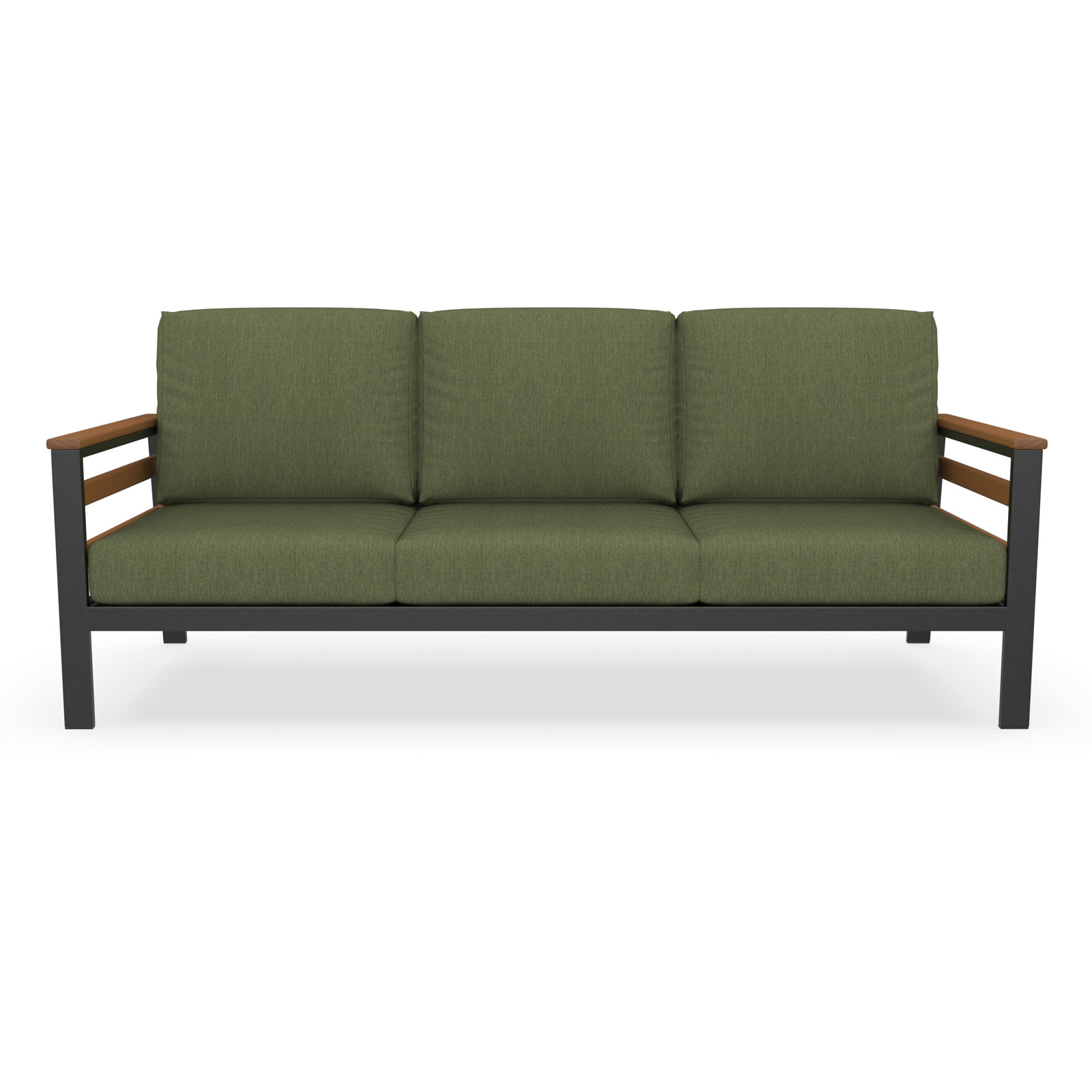 Townsend 80" Sunbrella® Patio Sofa, Green, Antique Mahogany