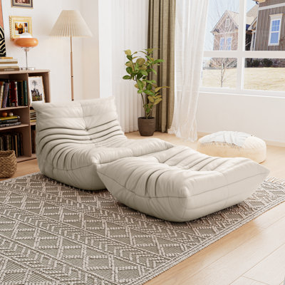 36 Wide Rectangle Pouf Ottoman, Fabric Ottoman, Soft Floor Pouf Ottoman Lazy Footrest Foot Stools For Living Room Bedroom Salon Office