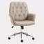 Chaise de bureau à domicile en microfibre, chaise de bureau d'ordinateur à hauteur ajustable et capitonnée avec roues pivotantes et accoudoirs rembourrés