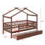 Twin wooden house bed with drawers-2029576462