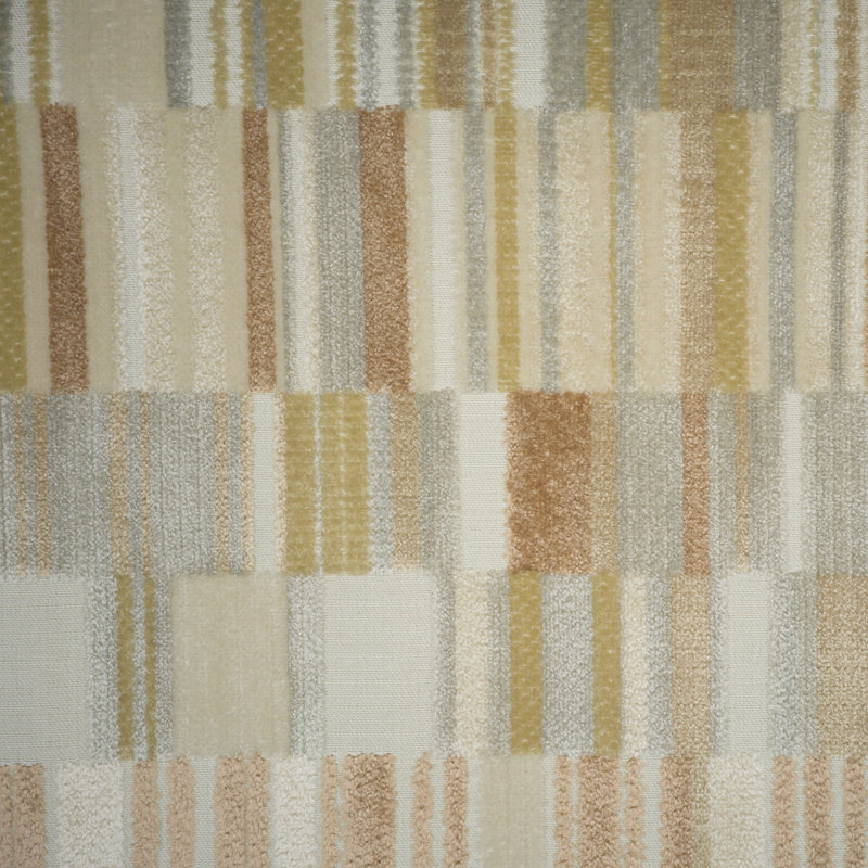 Madeira - Geometric Cut Velvet Upholstery Fabric, Moonbeam