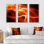 Orange abstrait vagues fractales abstraites - ensemble d'art mural encadré abstrait de 3-375617293-375617330