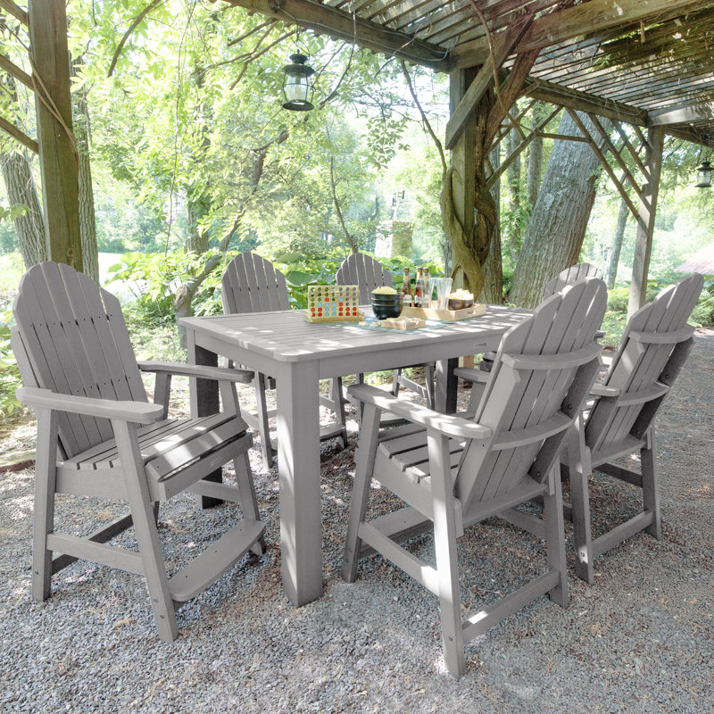 Macias 6 - Person Patio Dining Set with Rectangular Table, Harbor Gray, 36" H x 42" W x 72" L 