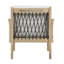Fauteuil club d'extérieur en bois d'acacia avec corde tissée à la main