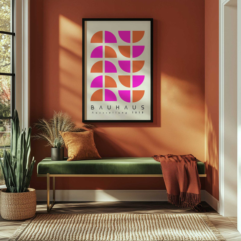 Imprimé géométrique Bauhaus Pop, Or brossé, H 15,25 po x l 12,25 po