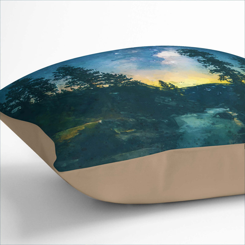 Mountain Stream Cushion with Filling, Stone, 40cm H x 40cm W x 15cm D