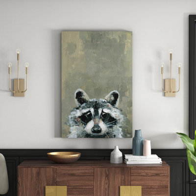 Look Raccoon by Julia Posokhova - Wrapped Canvas Painting