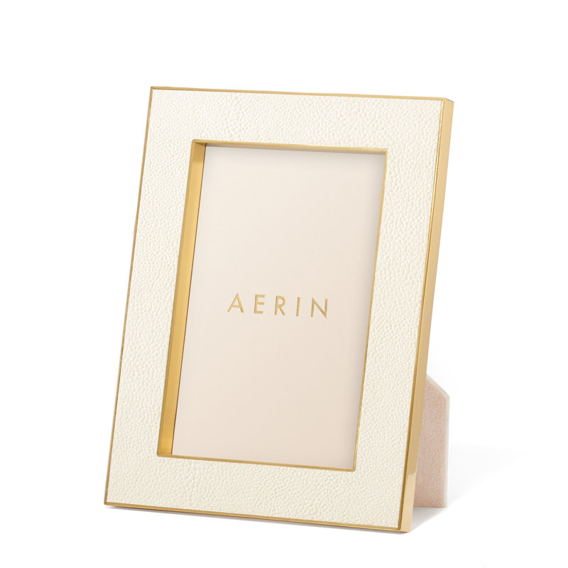 Shagreen Picture Frame, 4" x 6", Cream