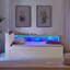Lit de jour simple en tissu d'ameublement en velours avec tête de lit avec rangement et chargement sans fil, lit de jour multifonctionnel avec deux tiroirs de rangement et lumières DEL-619014217