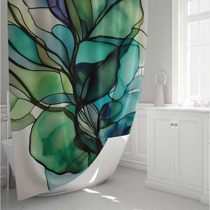 Edgars Abstract Shower Curtain, 72" H x 70" W