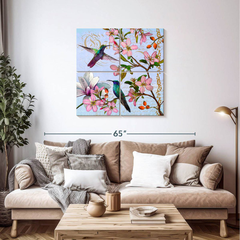 Brampt Hummingbird Botanical, 38" H x 38" W