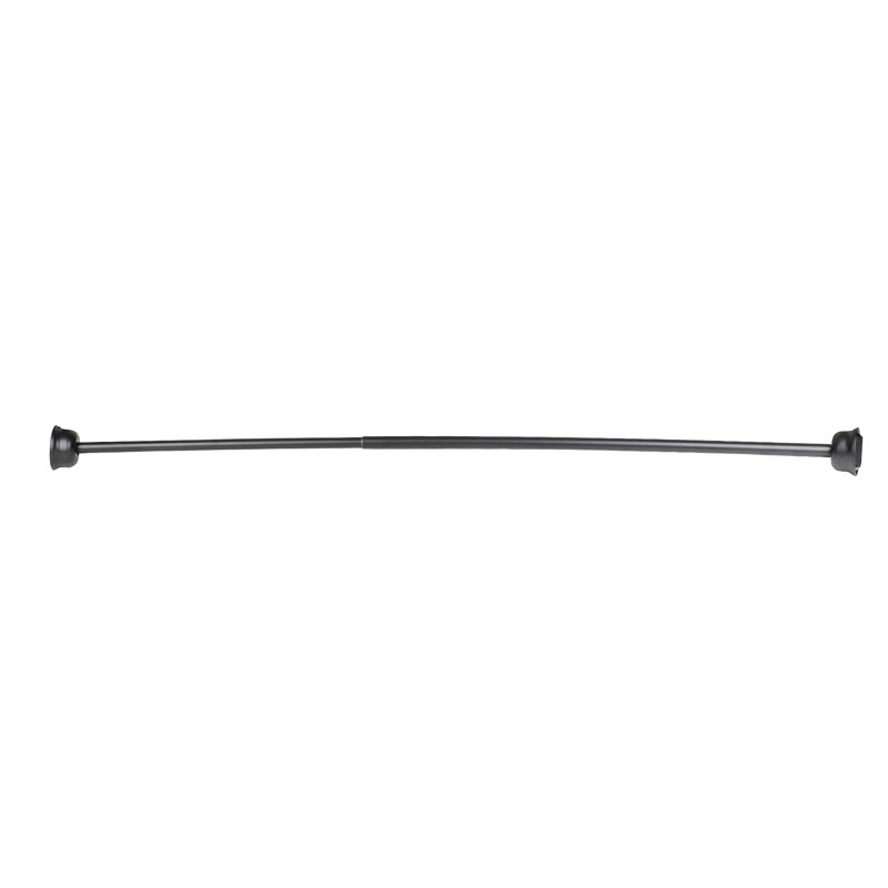Black Aluminum 72" Curved Shower Rod with PEVA Liner