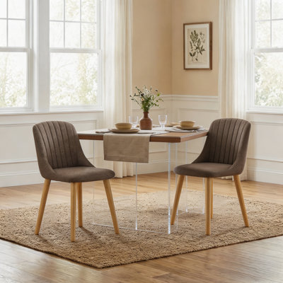 Velvet Dining Chairs With Wooden Legs Set Of 4