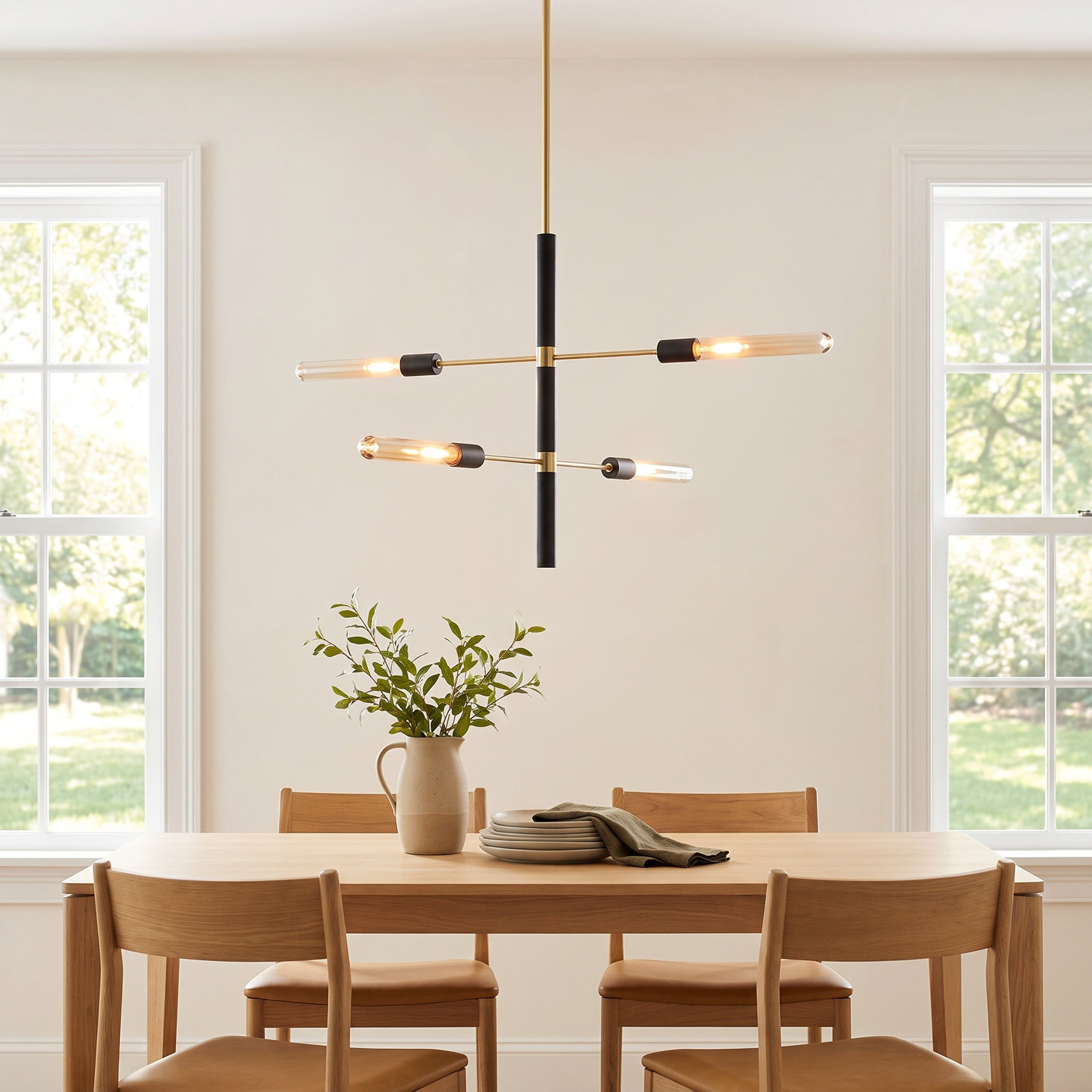 Christopher 4 - Light Sputnik Chandelier, Aged Brass