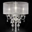 Grande lampe de table 35 "Evangelia", finition argentée et accents de cristal, abat-jour transparent