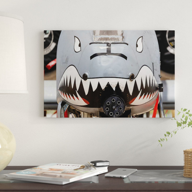 " Close-Up Of The GAU-8 Avenger Gun On An A-10 Thunderbolt II " by Rob Edgcumbe, 12" H x 18" W x 1.5" D, Wrapped Canvas