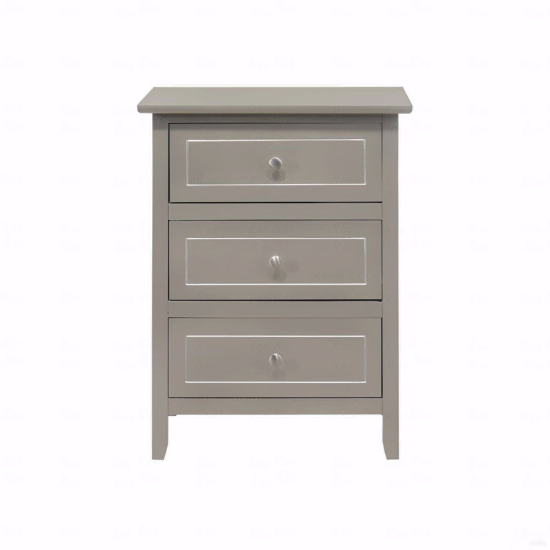 Versatile Transitional Nightstand With Three Drawers, Champagne