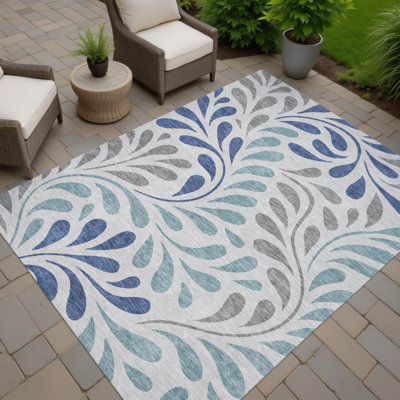 Tapis botanique intérieur / extérieur lavable à la machine Lanphear ACN2411