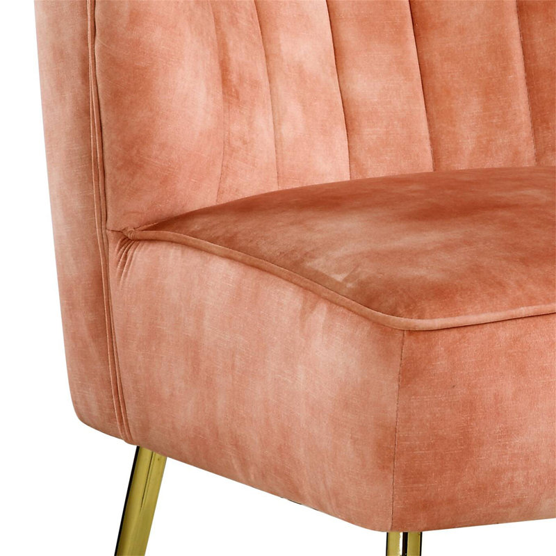 Chai décoratif en velours orange brûlé Sambell