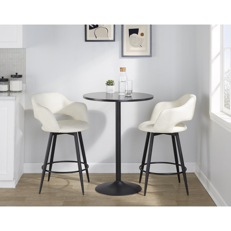 Margarite Fixed-Height Counter Stool - Set Of 2, Cream