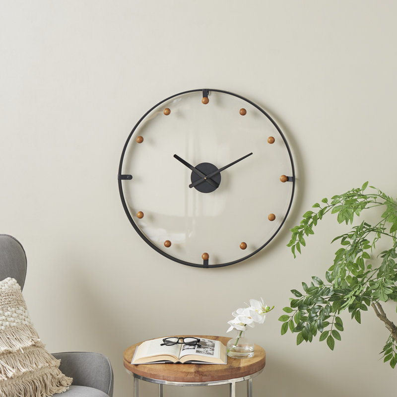 Horloge murale décorative en métal Khristan, Noir