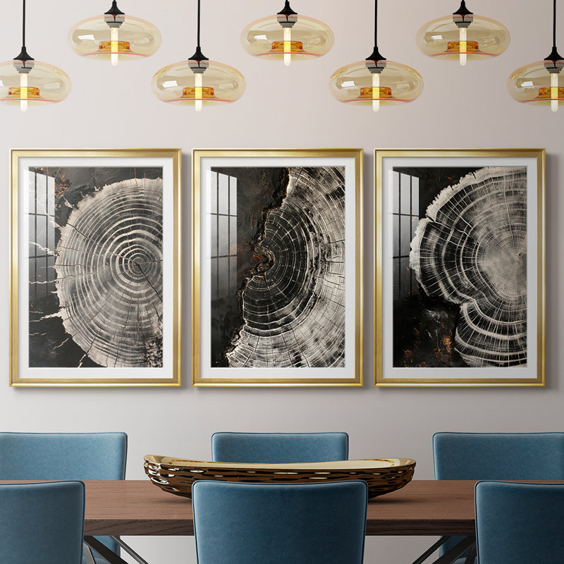 ABSTRACT Series CXC III - Impression sur mesure avec cadre de qualité supérieure - 3 pièces