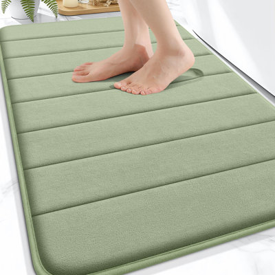 Tapis de bain en mousse à mémoire de forme 30 x 20, tapis de salle de bain ultra doux et absorbant, tapis de douche à séchage rapide, tapis de bain lavable à la machine, tapis de bain, accessoires de décoration de salle de bain, vert sauge