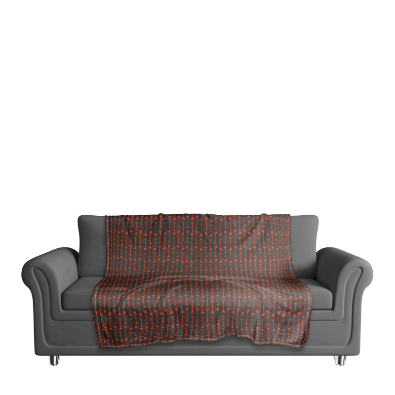  Couverture à motif de flèches, Rouge / noir