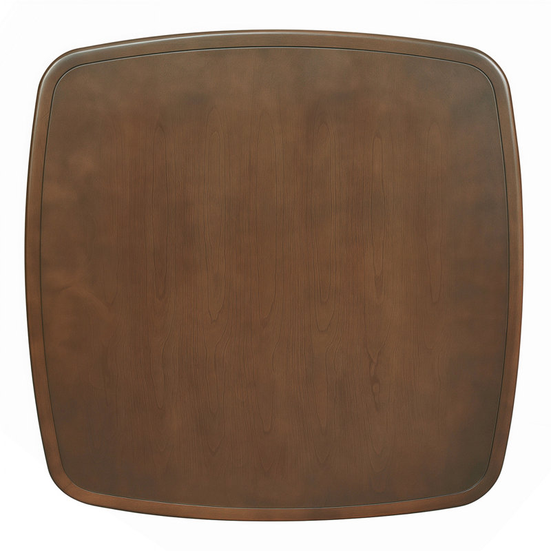 Table de salle à manger moderne en bois avec tablette de rangement, finition noyer