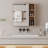 Natural Wood Grain Multi-Function Mirror Cabinet - Clear Mirror and Storage Space. MDF material mirror cabinet,a separate wall mounted bathroom mirror for storage and space saving