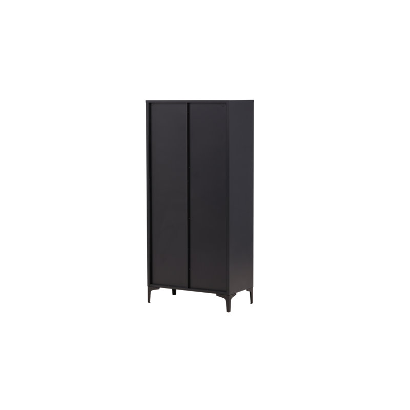 Arnolde 2 Door Steel Wardrobe, Black