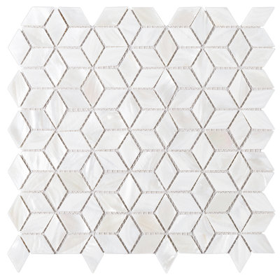 Mother of Pearl 11.75'' X 11.75'' Seashell Grid Mosaic Wall Tile 