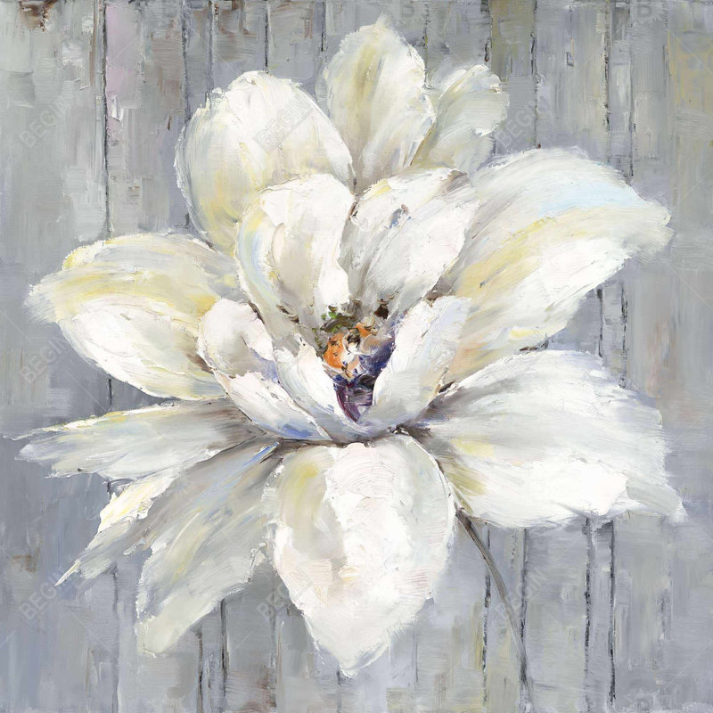 White flower on wood - 16"x16" Throw pillow cover - Poly twill - Print on demand
