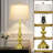 29” Modern Dimmable Bedside Table Lamps with Dual USB Ports & LED Bulbs-1090809951