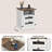 Industrial Nightstand with Charging Station, Metal Mesh Drawers, 2-Drawer Storage Table,Rustic Bedroom and Living Room Side Table