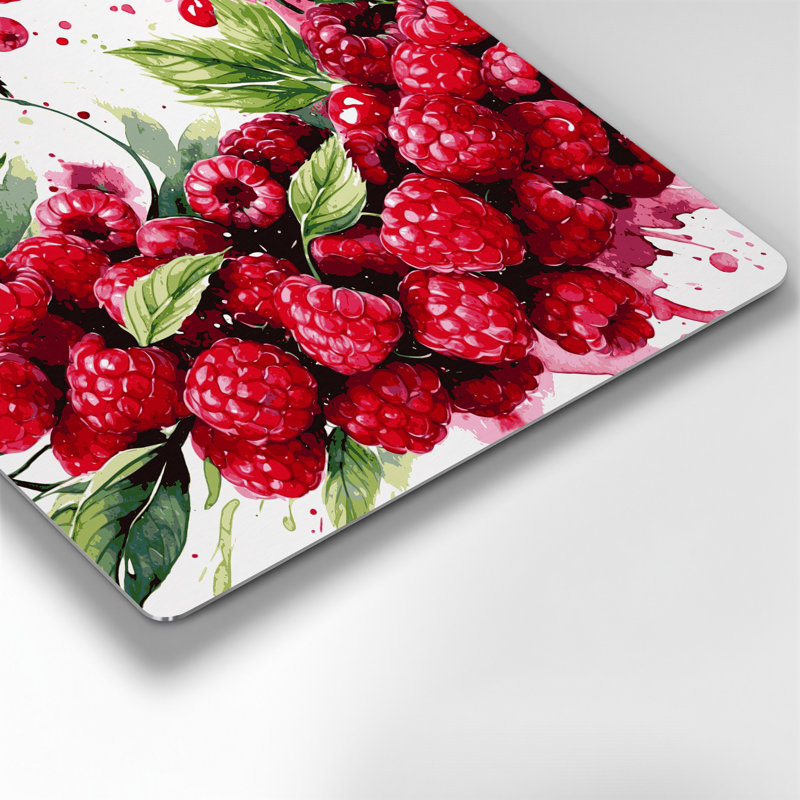 Art mural en métal «Fruit framboise rouge», H 32 po x l 32 po