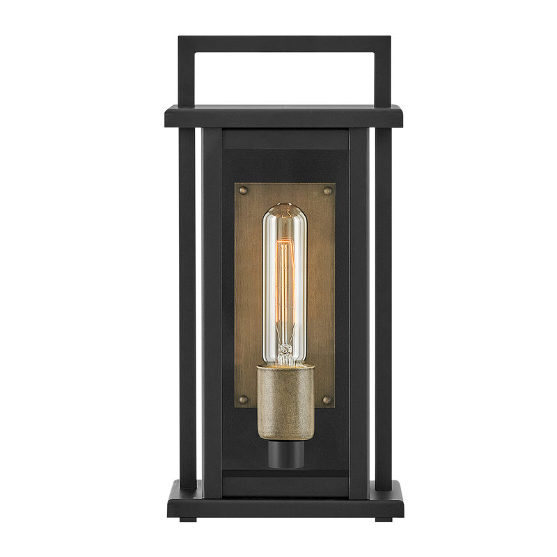 Langston Two-Tone Wall Mount Aluminum Outdoor Lantern, 13.5 " H x  6.5" W x 6" D