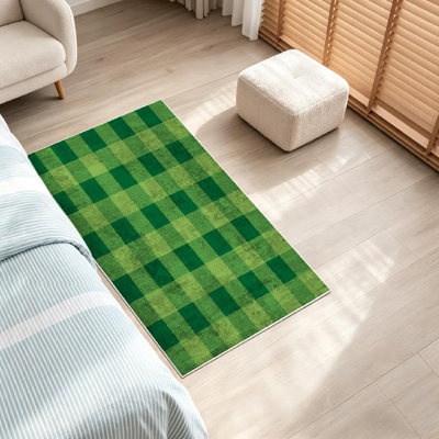 Green Machine Washable,Lumberjack Indoor Area Rug
