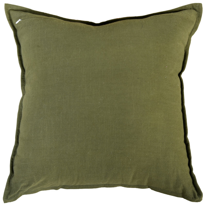 100% Cotton Down Alternative Filled Throw Pillow, Down Alternative Fill, Olive Green