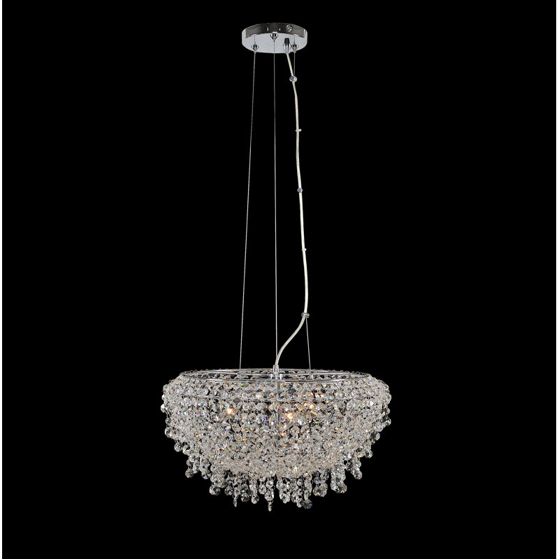 Voltare Chrome Crystal 3-Light Tiered Chandelier