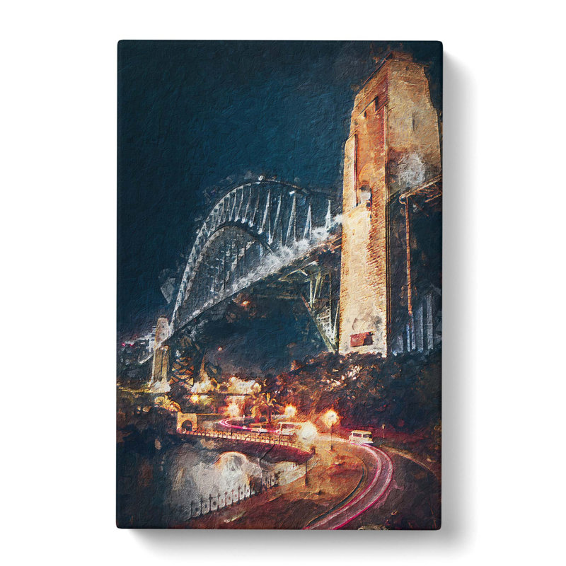 Sydney Harbour Bridge Australia Abstract Art - Wrapped Canvas, 60cm H x 40cm W x 3cm D